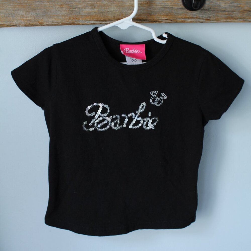 ☀️ 4/$20 Barbie Size 5 Silver Sequin Shirt Black